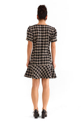 Black Houndstooth Tweed Dress