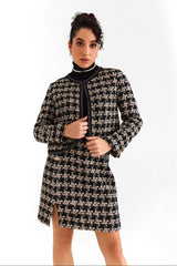 Karma Dhingra In Our Black Houndstooth Boucle Jacket