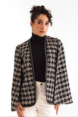 Black Houndstooth Tweed Cape