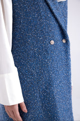 Denim Blue Tweed Blazer Dress