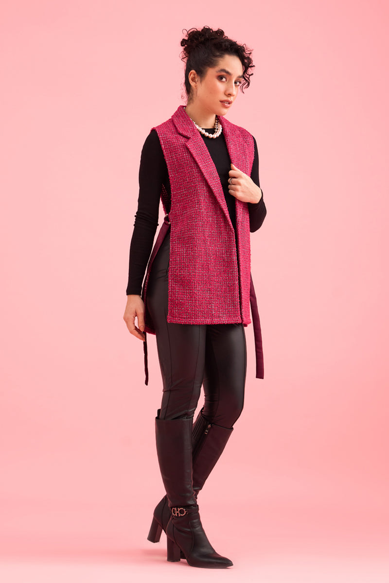 Meghna Pahwa In Our Rasberry Pink Waistcoat