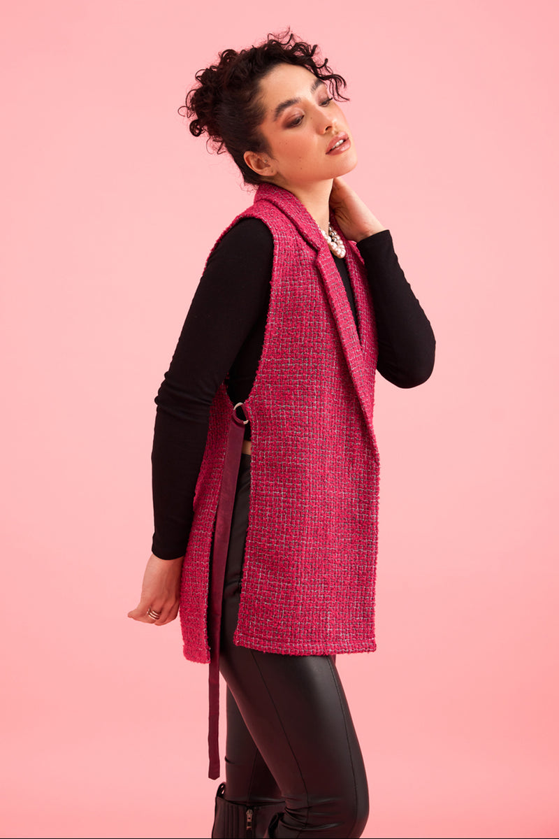 Meghna Pahwa In Our Rasberry Pink Waistcoat