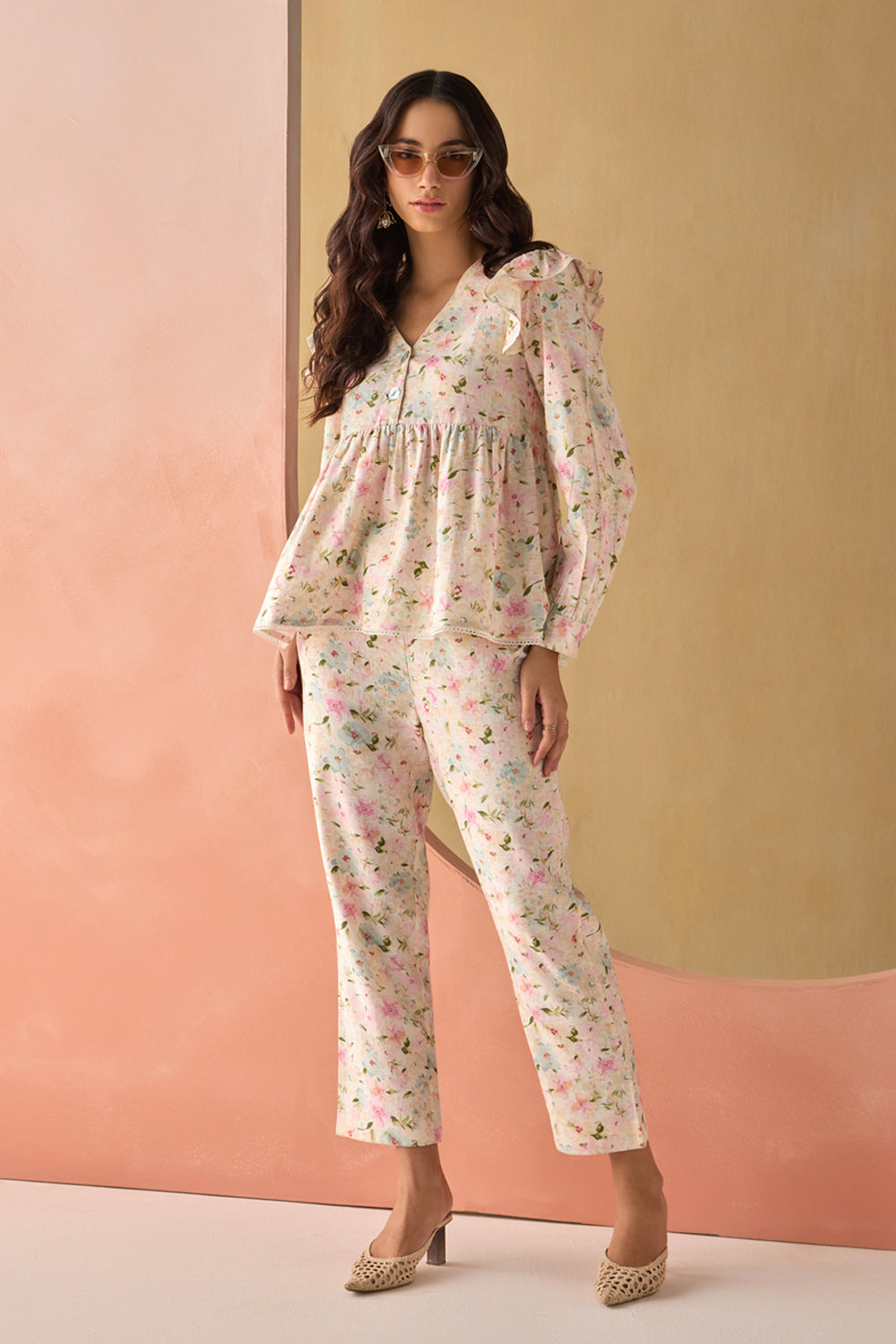 Floral Peplum Co-ord Set