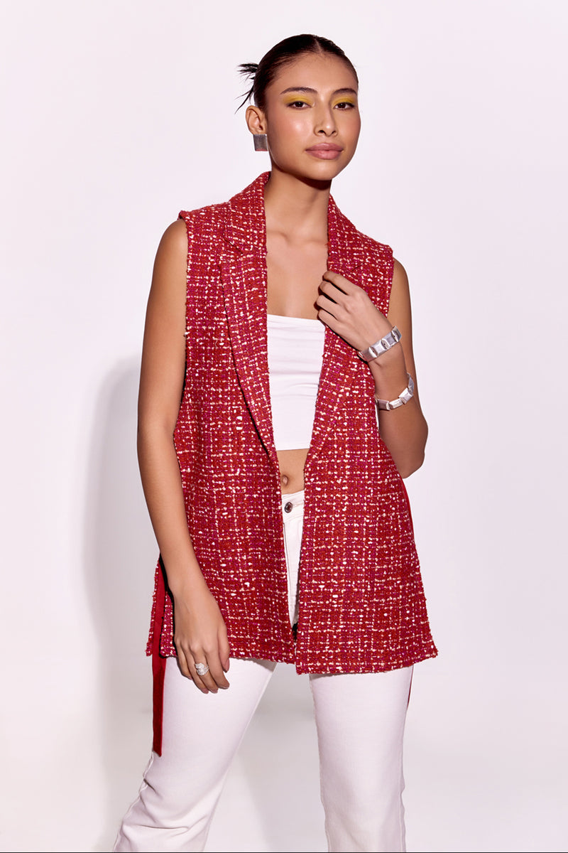 Scarlet Merino Waistcoat