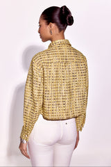 Gold Twilight  Bomber Tweed Jacket