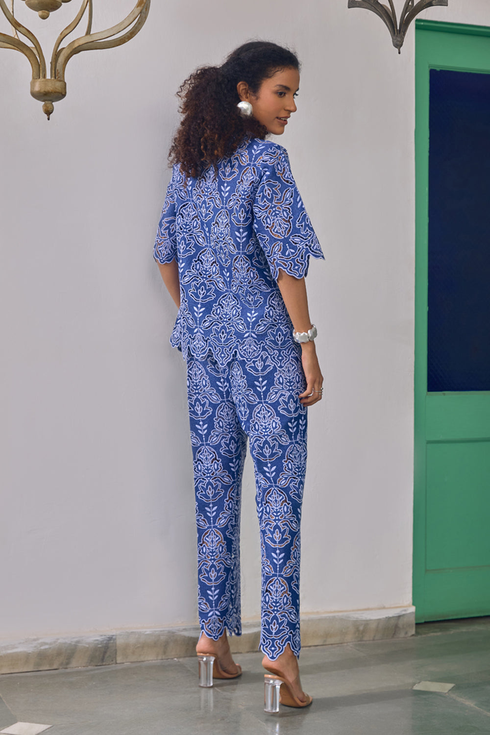 Mitali Wadhwa In Our Navy Lace Delight Co-ord Set