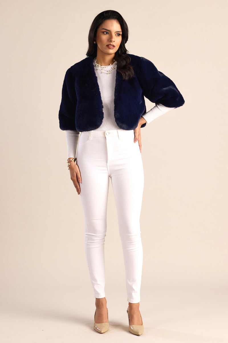 Cropped Faux Fur Jacket