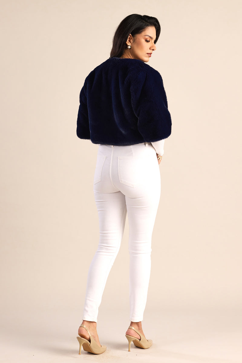 Cropped Faux Fur Jacket
