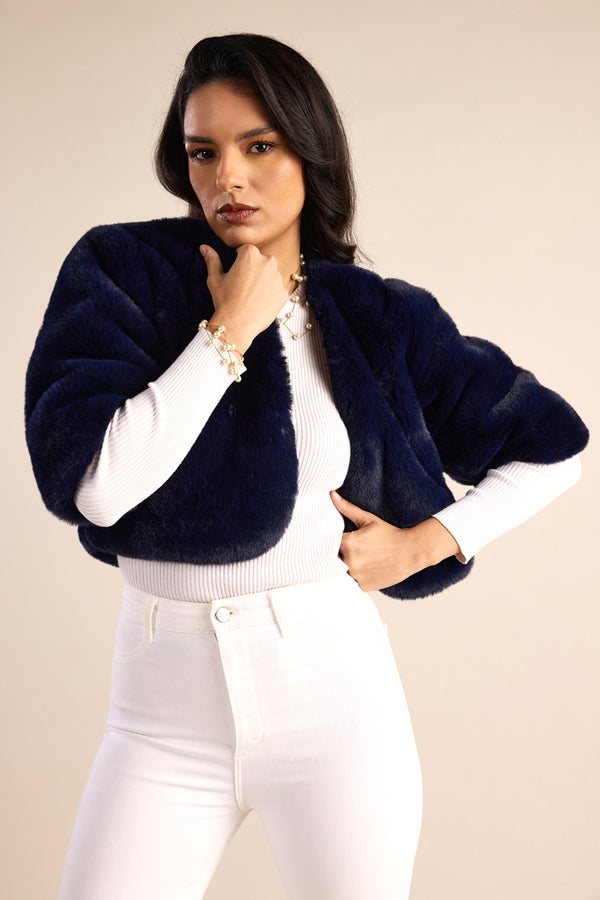 Cropped Faux Fur Jacket