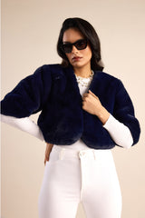 Cropped Faux Fur Jacket
