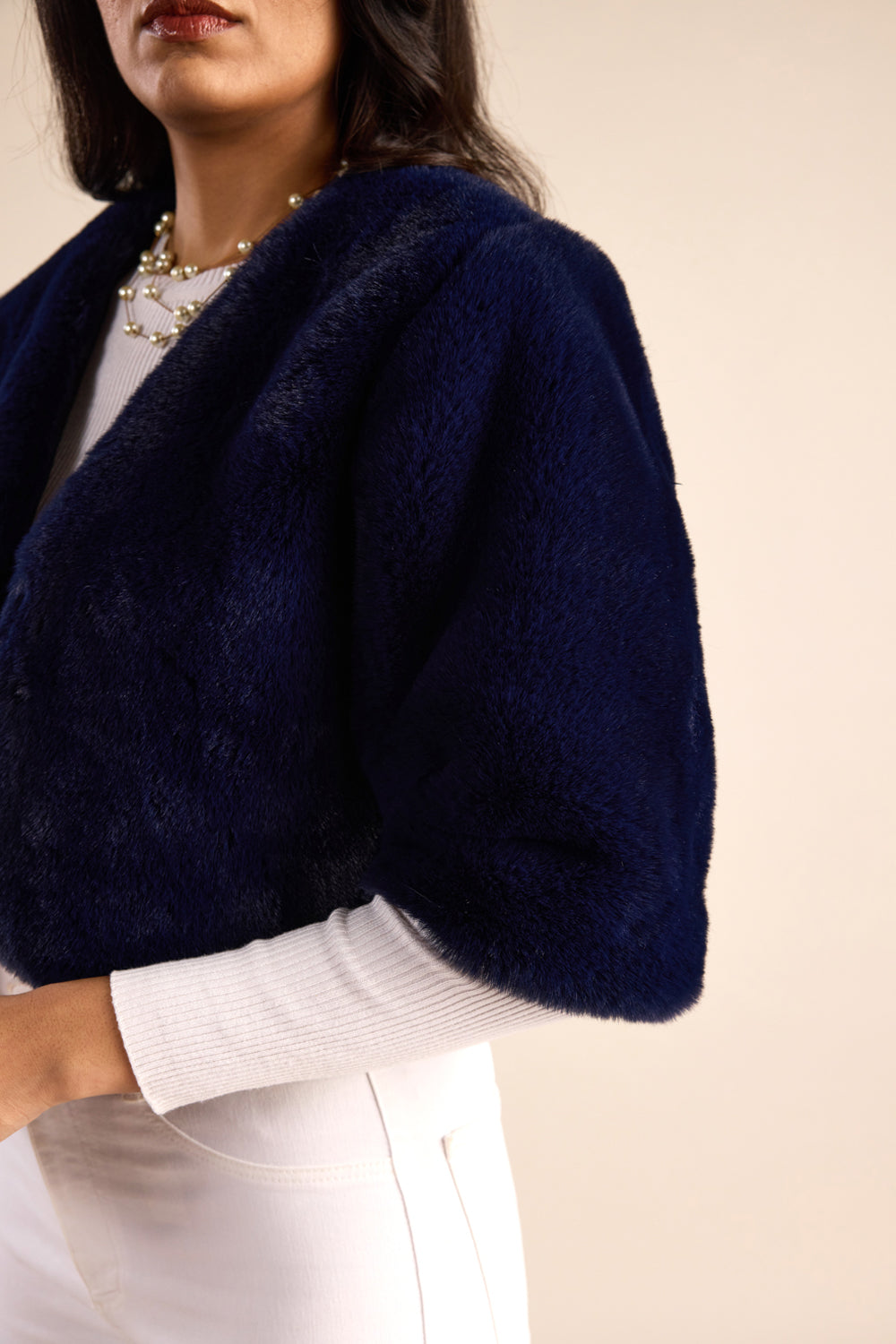Cropped Faux Fur Jacket