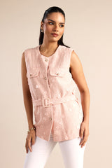 Blush Floral Muse Belted Coat