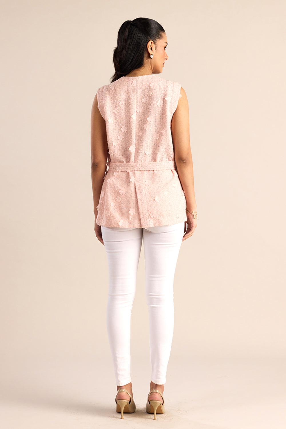 Blush Floral Muse Belted Coat