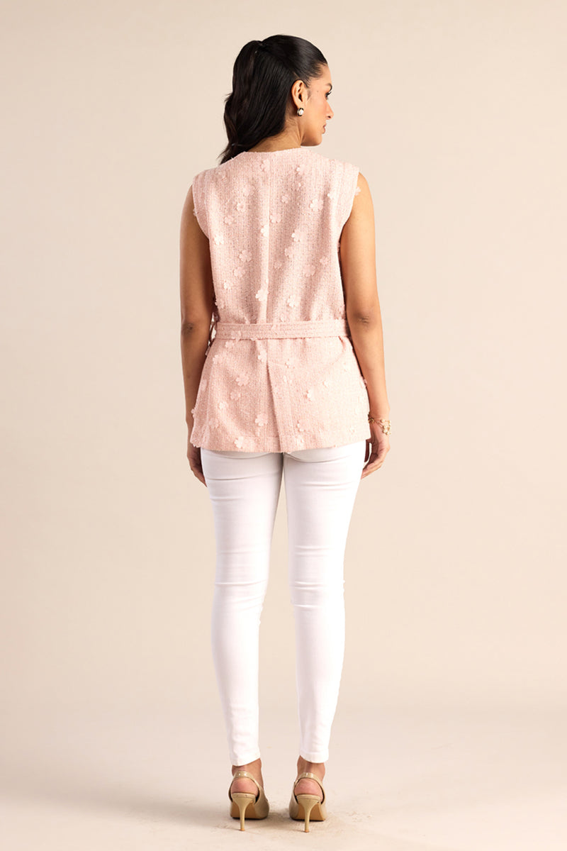 Blush Floral Muse Belted Coat