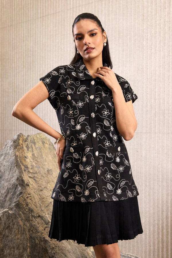 Onyx Lumina Pleated Dress