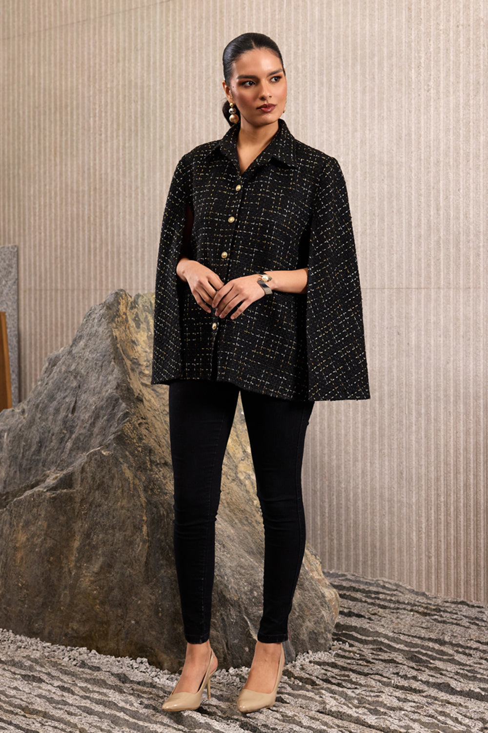 The Glided Tweed Cape – Pinwheel