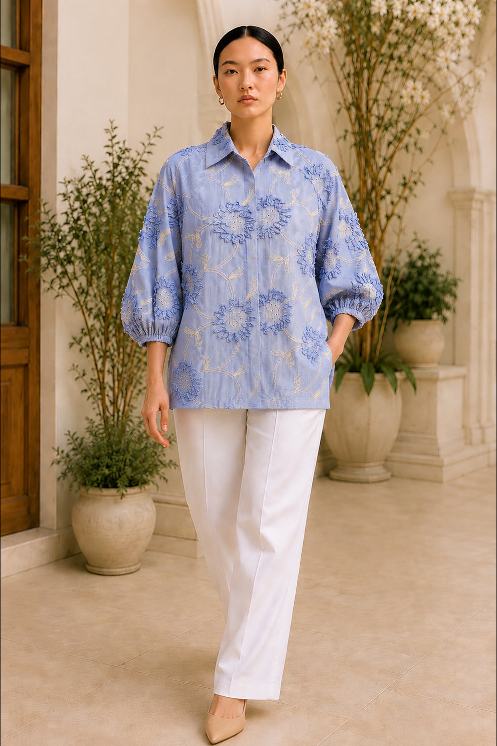 Powder Blue Petal Shirt