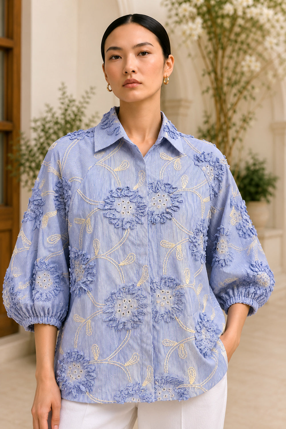 Powder Blue Petal Shirt