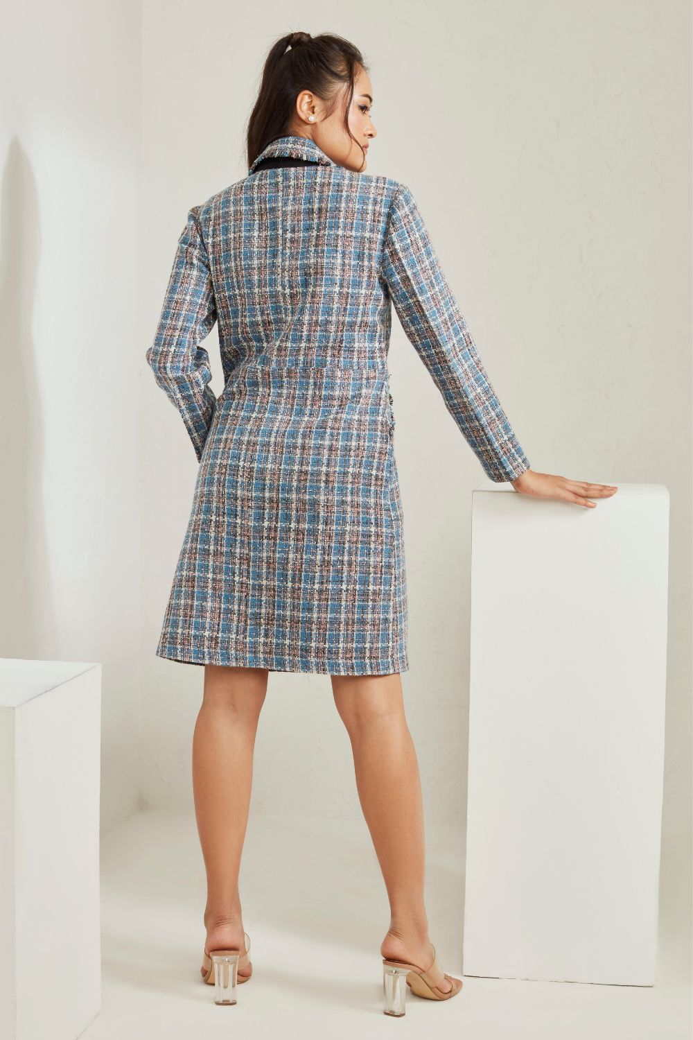 Front Open Tweed Dress