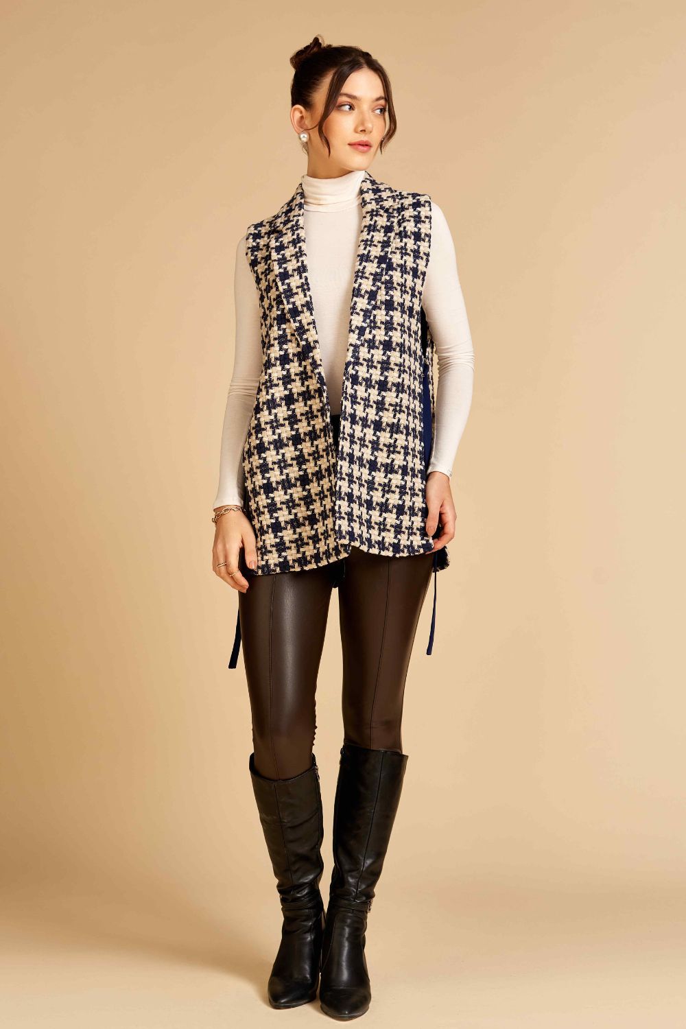Nriti Shah In Our Blue Houndstooth Waistcoat