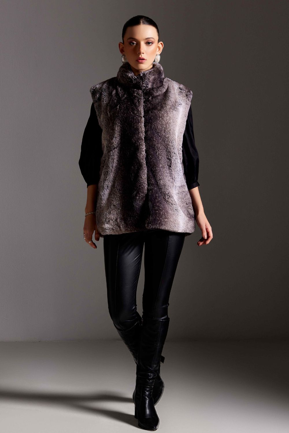 Shaded Fur Long Jacket