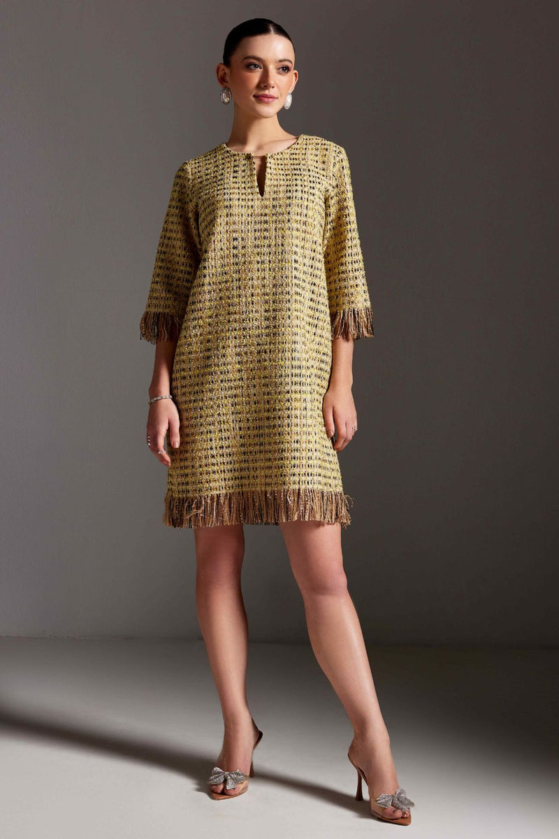 Lemon Zest Tweed Dress