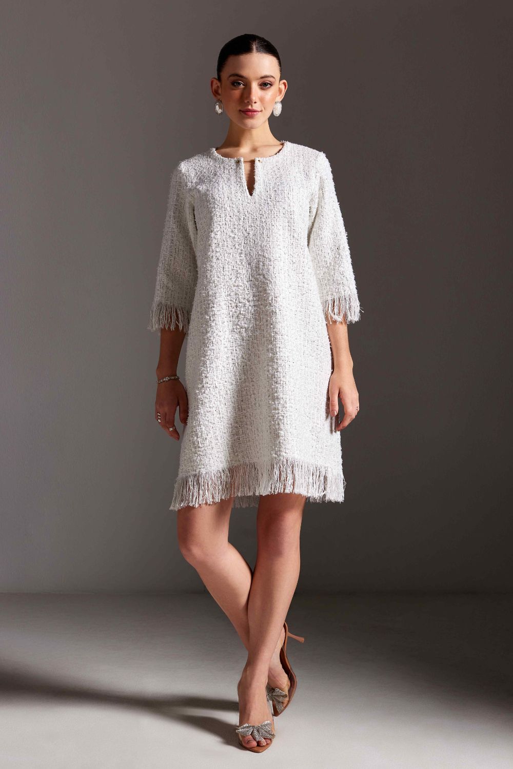 Snowfall Symphony Tweed Dress