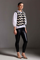 Contrast Couture Knitted Top