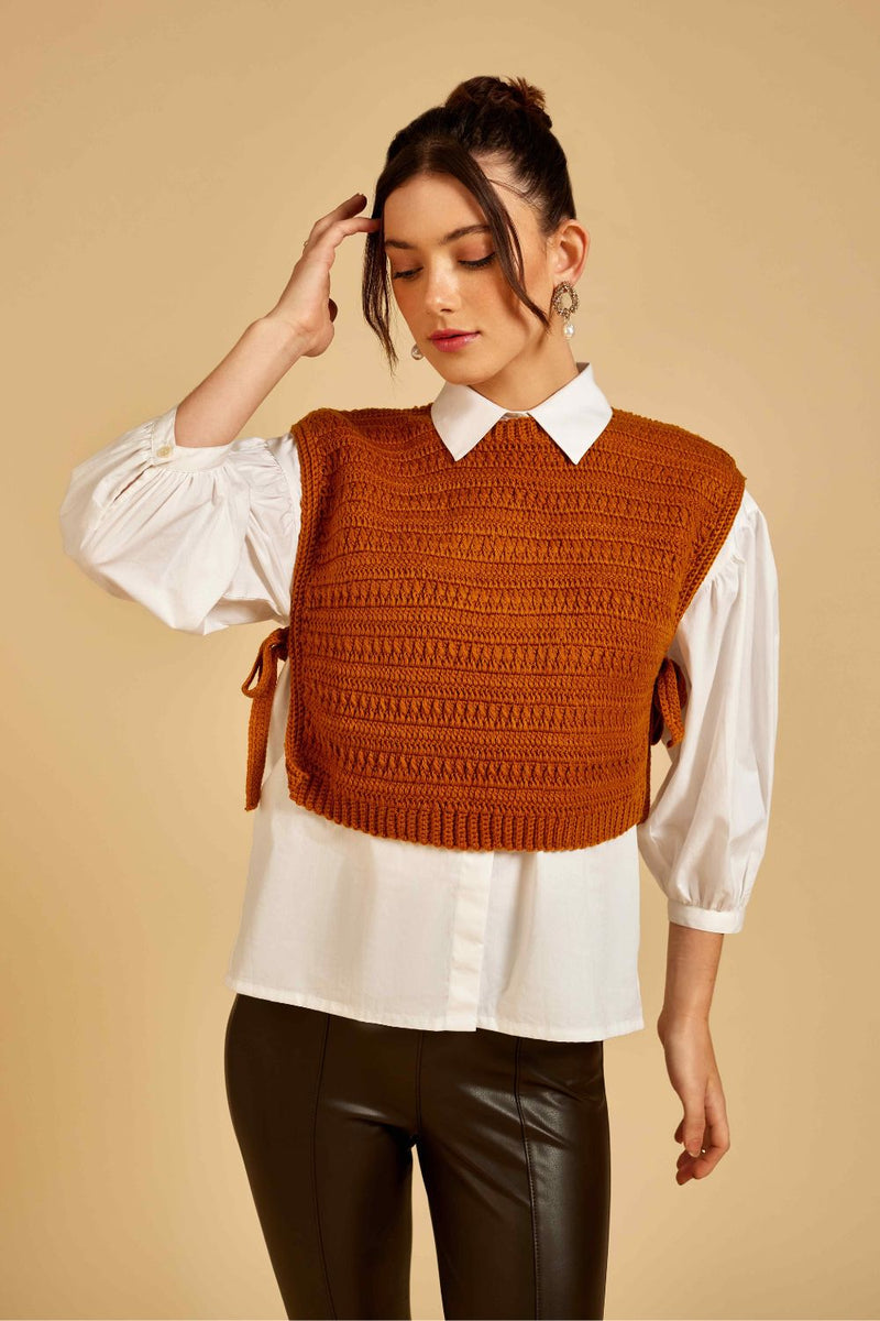 Toasty Mocha Knitted Top