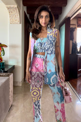 Nriti Shah In Our Block Pattern Vest Co-ord Set