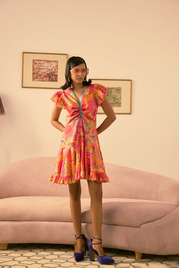 The Sunset Flowy Mini Dress