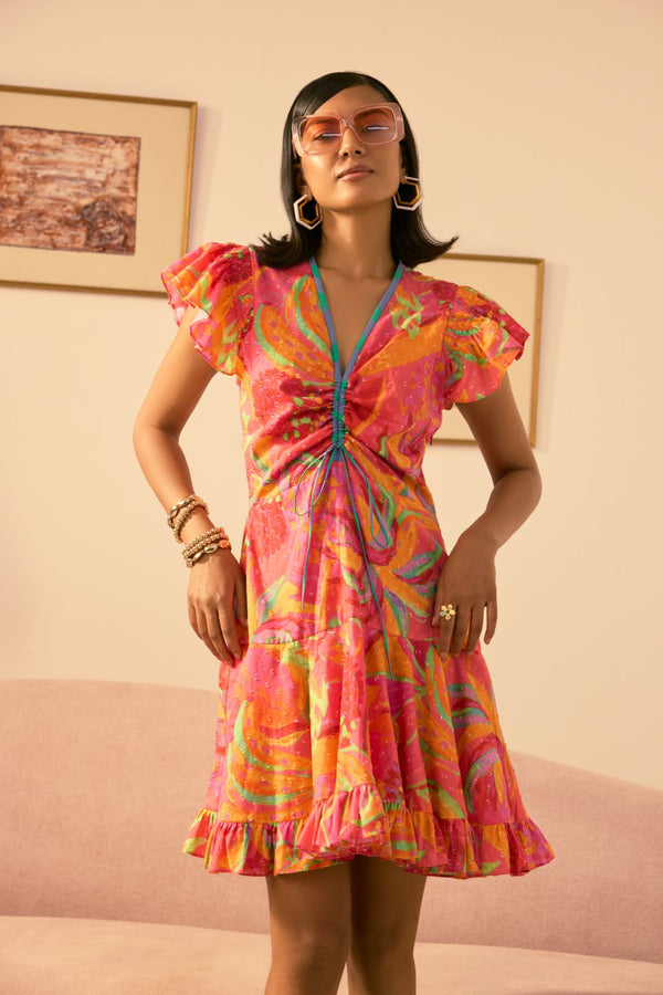 The Sunset Flowy Mini Dress