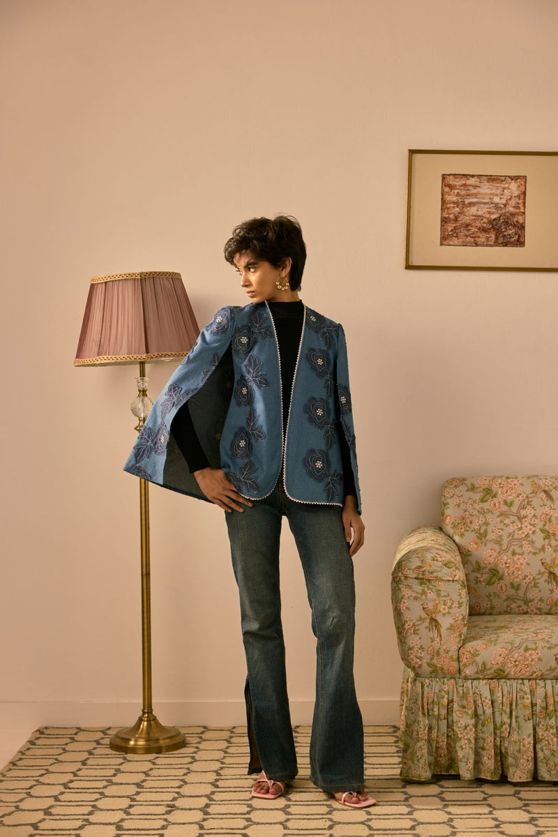 The Azure Floral Cape