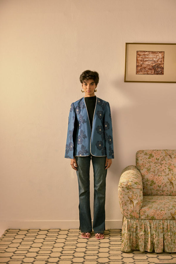 The Azure Floral Cape