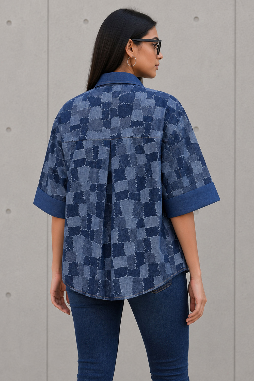Midnight Boxy Button Down Shirt