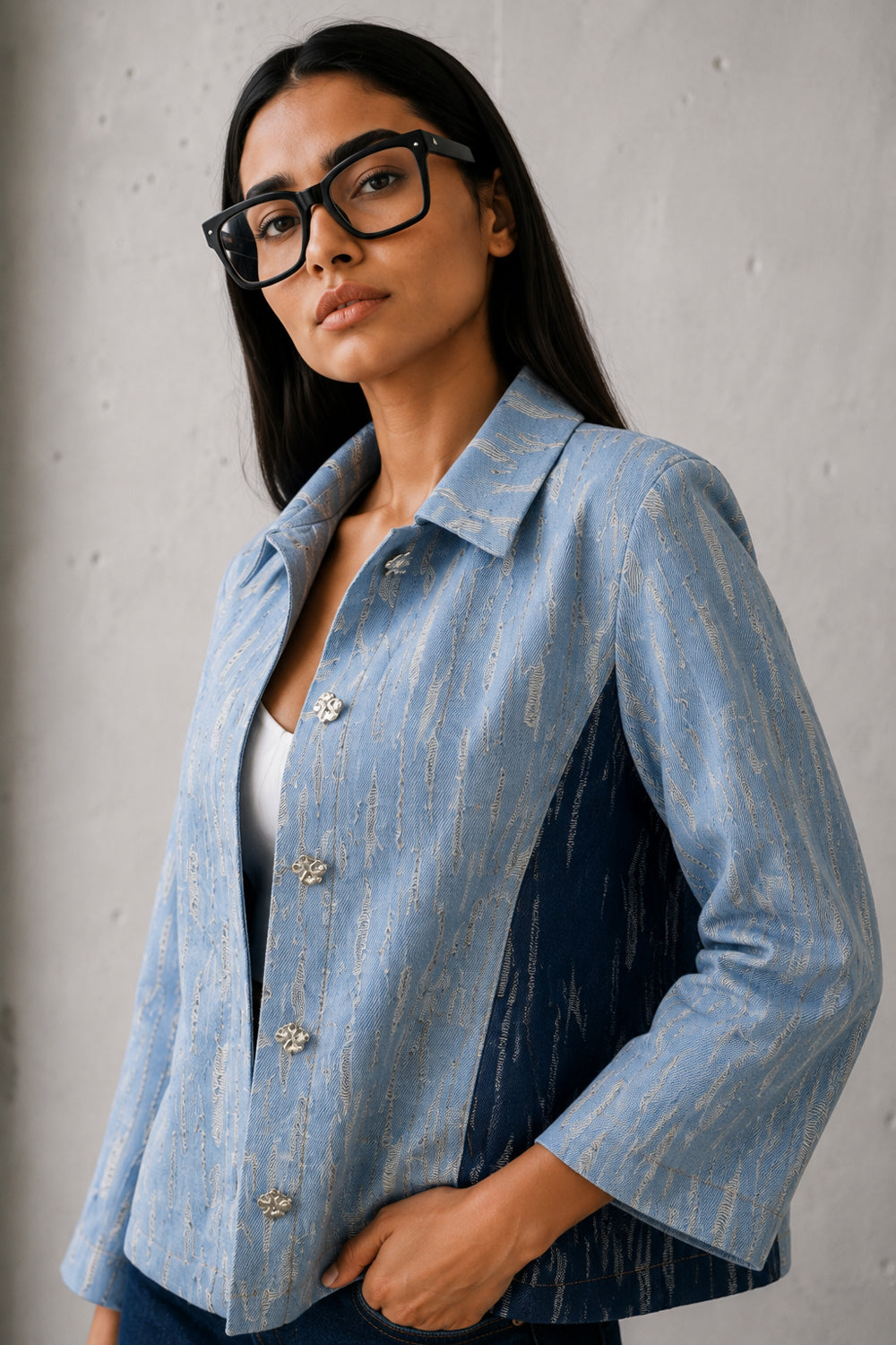 Celestial Wave Distressed Jacket