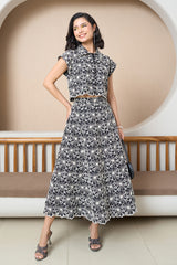 Noir Bloom A-line Set