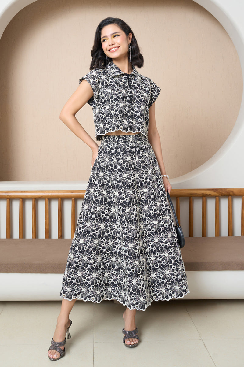 Noir Bloom A-line Set