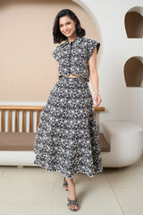 Noir Bloom A-line Set