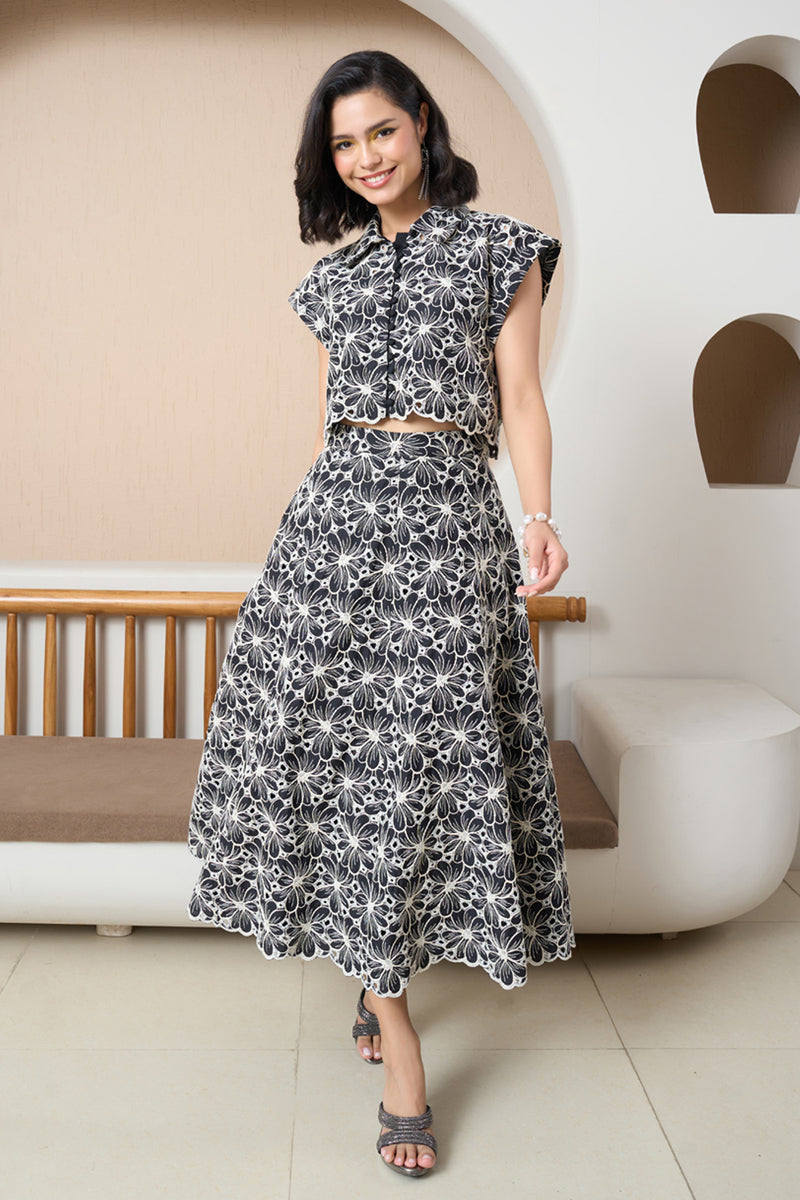 Noir Bloom A-line Set
