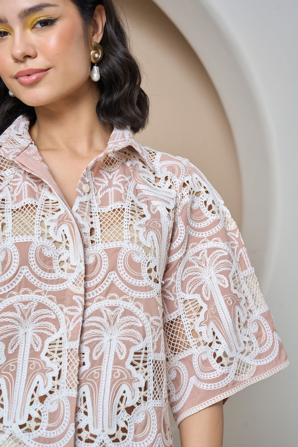Lace Medallion Shorts Set