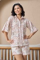 Lace Medallion Shorts Set
