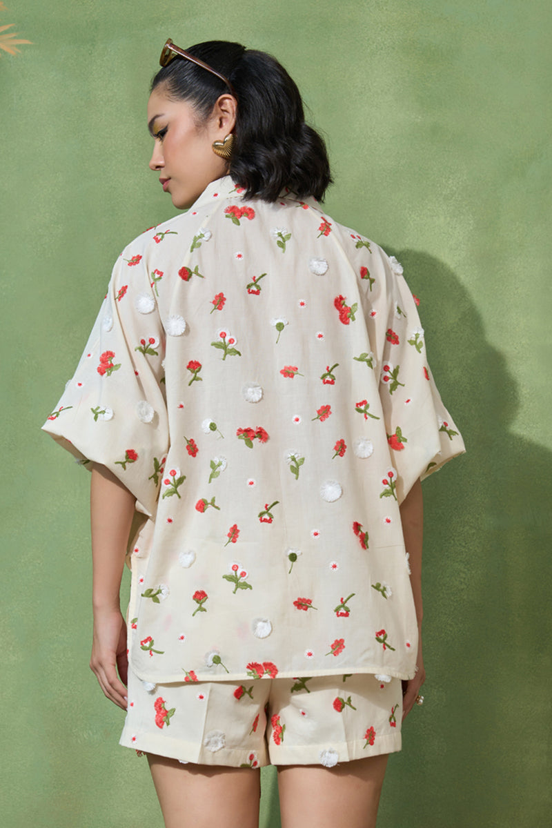Rosy Flora Tie up Co-ord Set