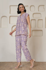 Lilac Whisper Embroidered Shirt