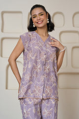 Lilac Whisper Embroidered Shirt
