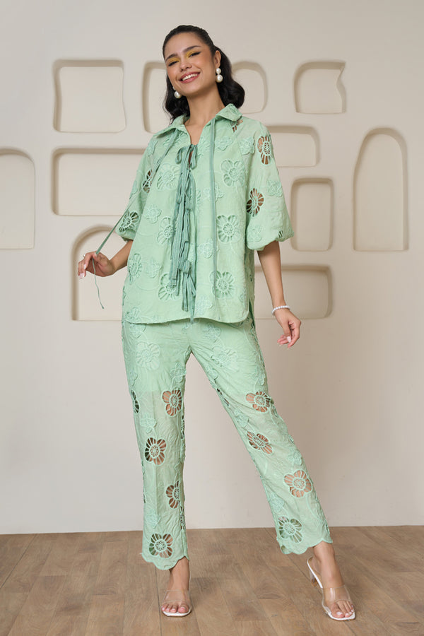 Sage Serenade Tie Up Shirt