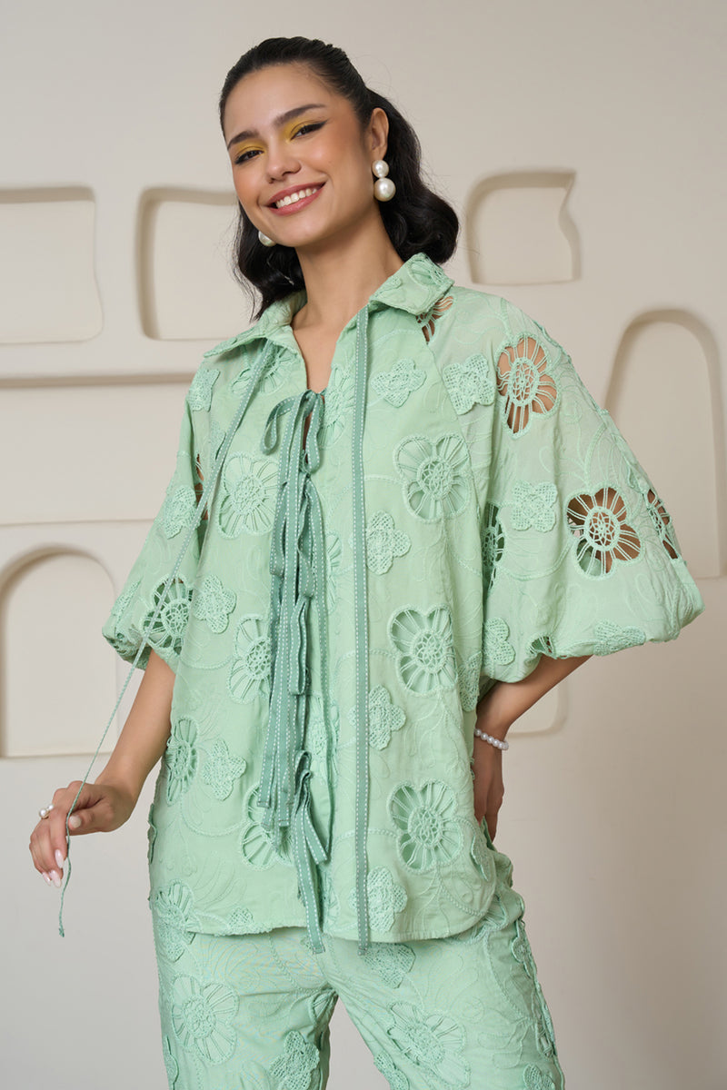Sage Serenade Tie Up Shirt