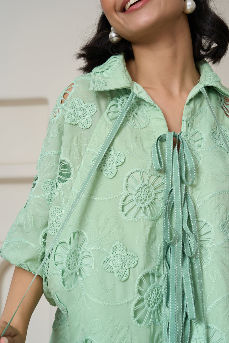 Sage Serenade Tie Up Shirt