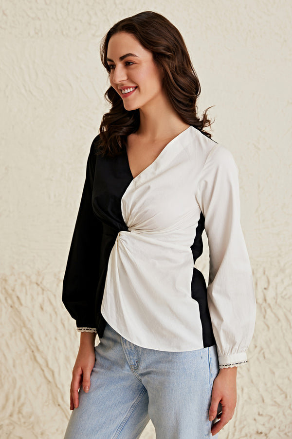 Contrast Chic Top