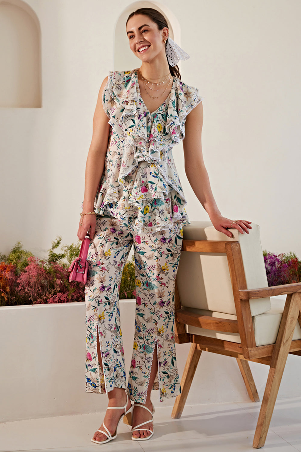 Nriti Shah In Our Frilly Flutter Printed Co-ord Set